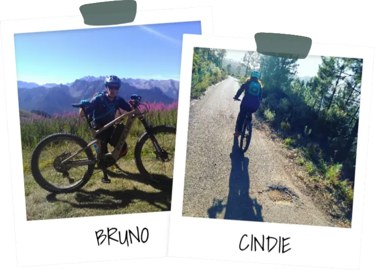 Photos de Bruno et Cindie en montagne avec leur vélo électrique